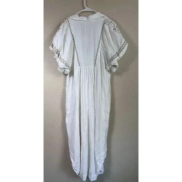 Free People Samantha Shirt Dress Womens Size M Ivory Combo With Pockets NWT - Picture 13 of 15
